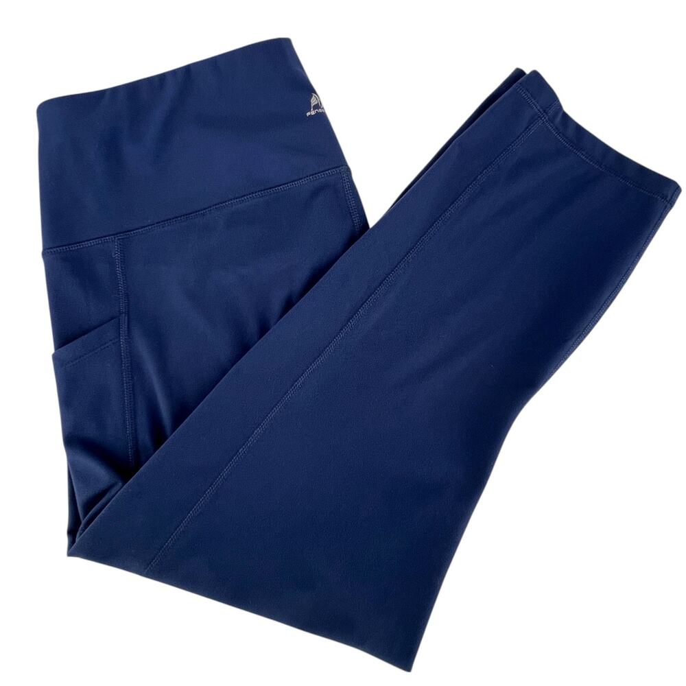 Pengbay Blue High Rise Yoga Leggings Plus Size with Pockets